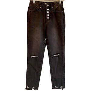 PTCL Vintage High Rise Black Distressed Jeans Size 25 NEW NWT